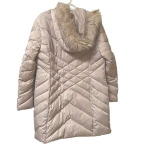 Kenneth Cole Reaction Long white Down Puffer hooded Parka size XL women’s